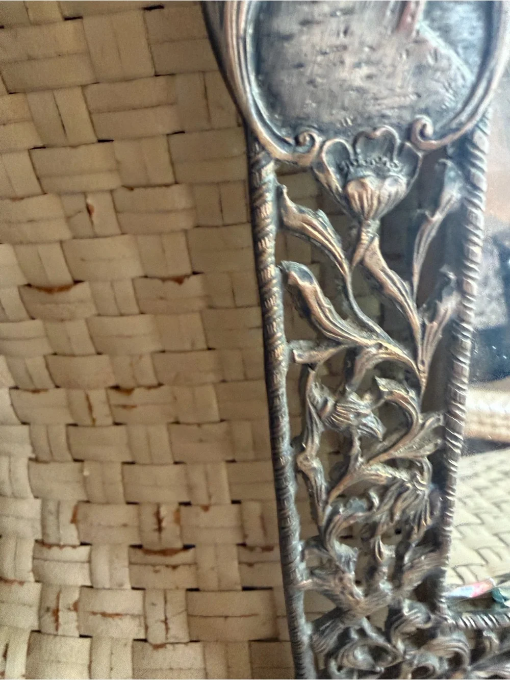 Ornate Antique Frame Copper Wash Art Bronze Decorative Wall Mirror